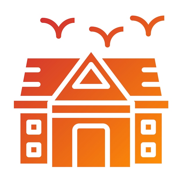 Diseño vectorial Estilo del icono de la mansión