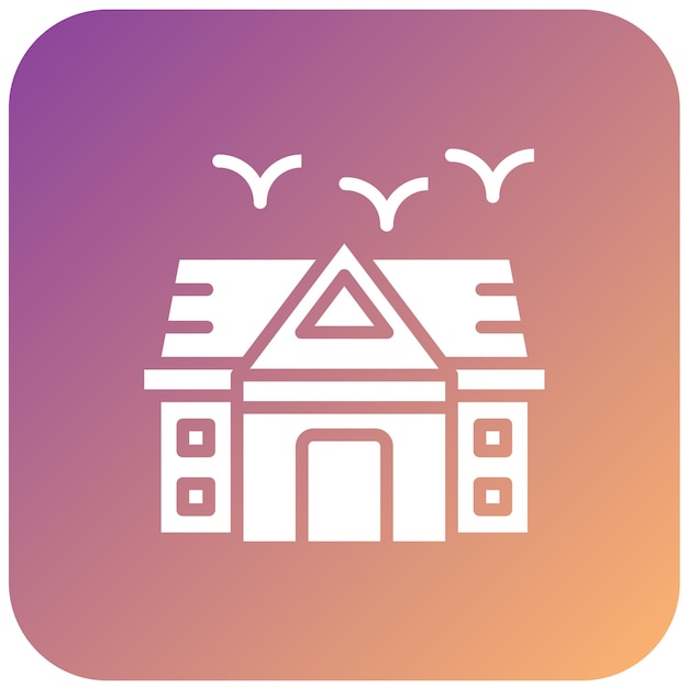 Diseño vectorial Estilo del icono de la mansión