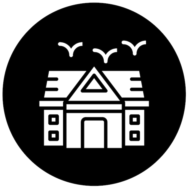 Diseño vectorial Estilo del icono de la mansión