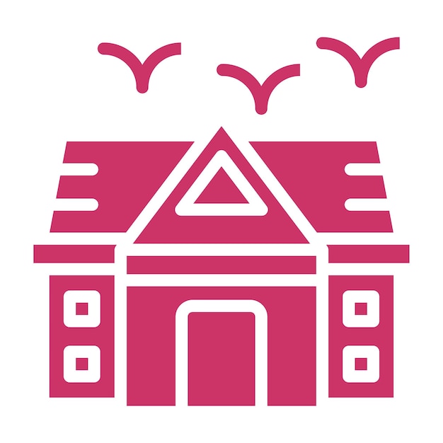 Diseño vectorial Estilo del icono de la mansión
