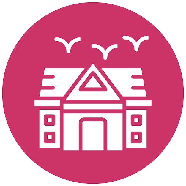 Diseño vectorial Estilo del icono de la mansión