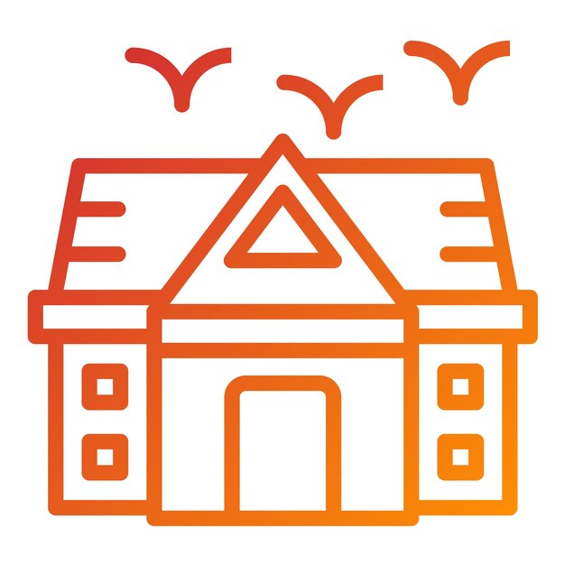 Diseño vectorial Estilo del icono de la mansión