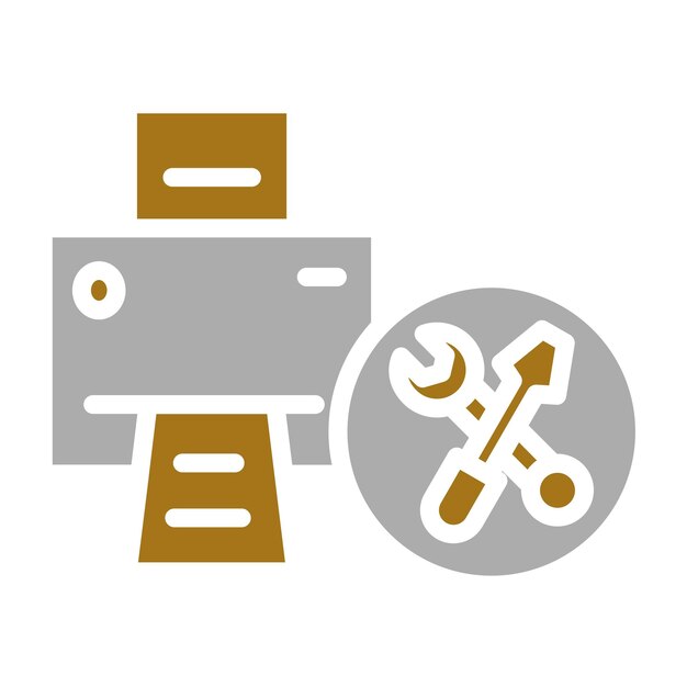 Diseño vectorial Estilo del icono de mantenimiento de la impresora