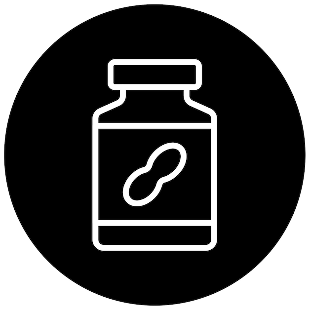 Diseño vectorial de estilo de icono de mantequilla de anacardo