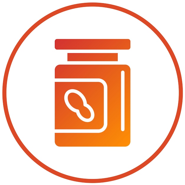 Diseño vectorial de estilo de icono de mantequilla de maní
