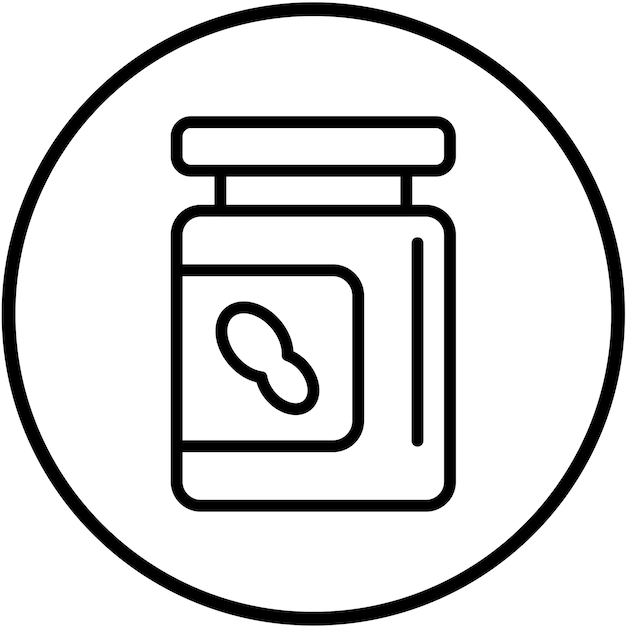 Diseño vectorial de estilo de icono de mantequilla de maní