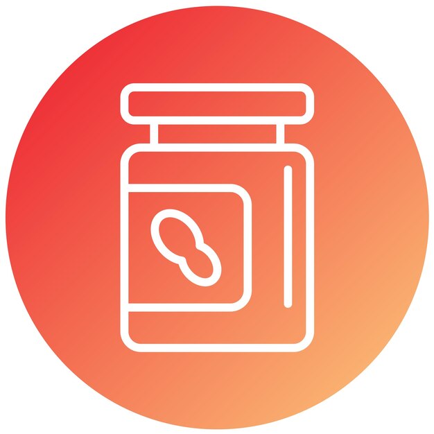 Diseño vectorial de estilo de icono de mantequilla de maní