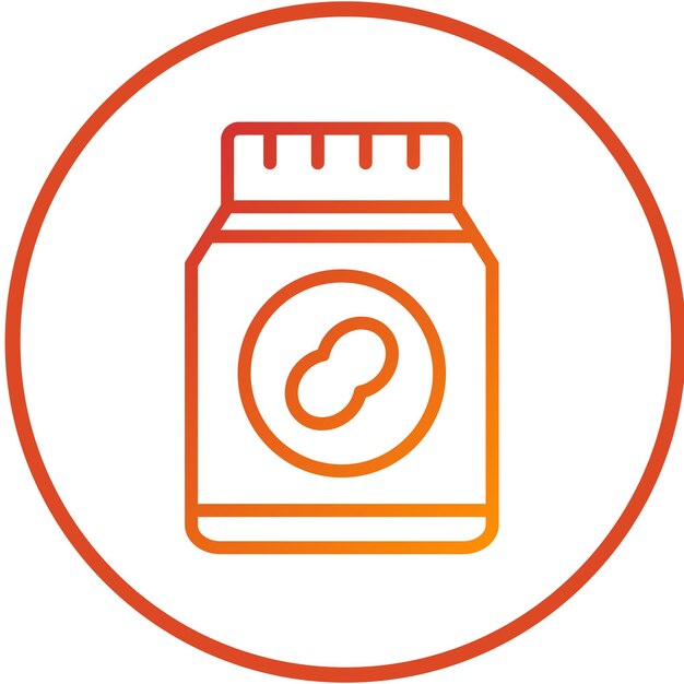 Diseño vectorial de estilo de icono de mantequilla de maní