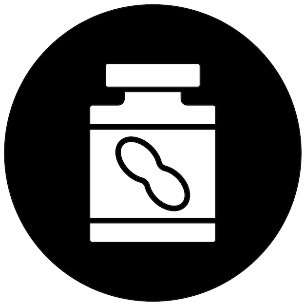 Diseño vectorial de estilo de icono de mantequilla de maní