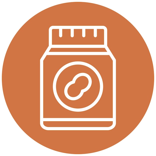 Diseño vectorial de estilo de icono de mantequilla de maní