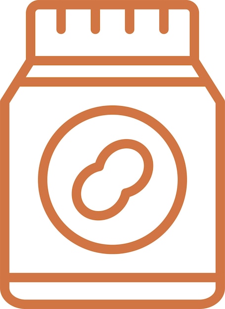 Diseño vectorial de estilo de icono de mantequilla de maní