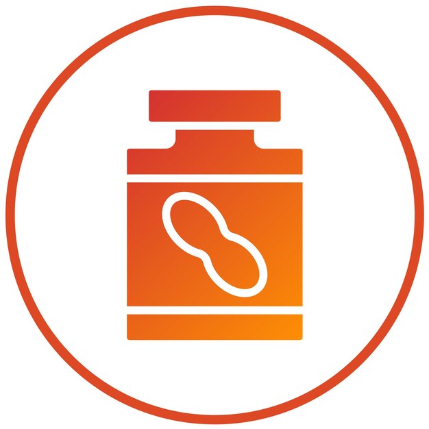 Diseño vectorial de estilo de icono de mantequilla de maní