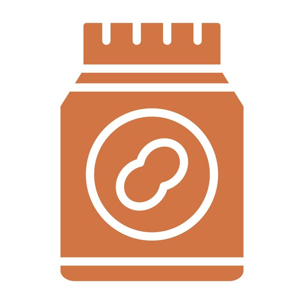 Diseño vectorial de estilo de icono de mantequilla de maní