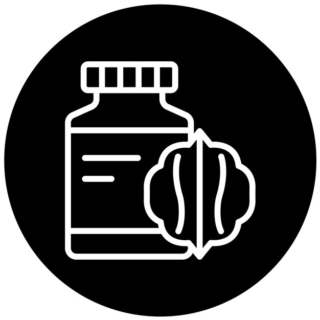 Diseño vectorial de estilo de icono de mantequilla de nuez