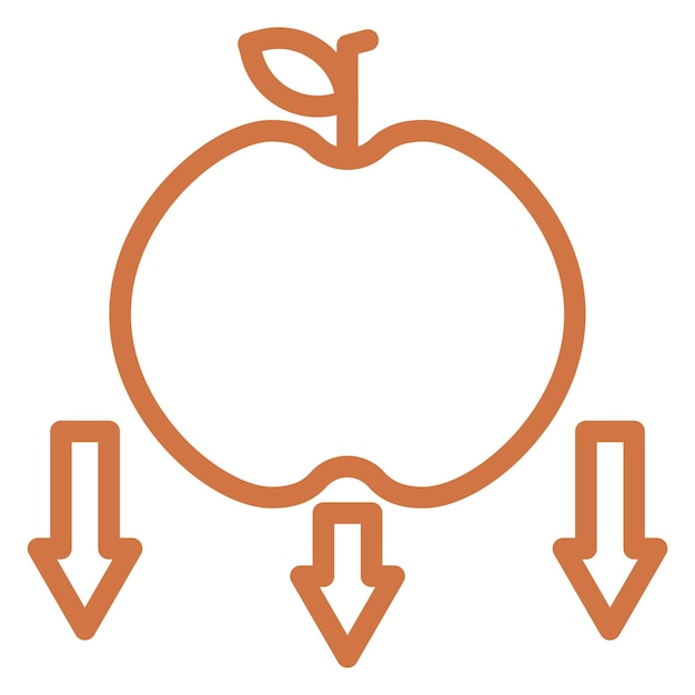 Vector diseño vectorial de estilo de icono de manzana que cae