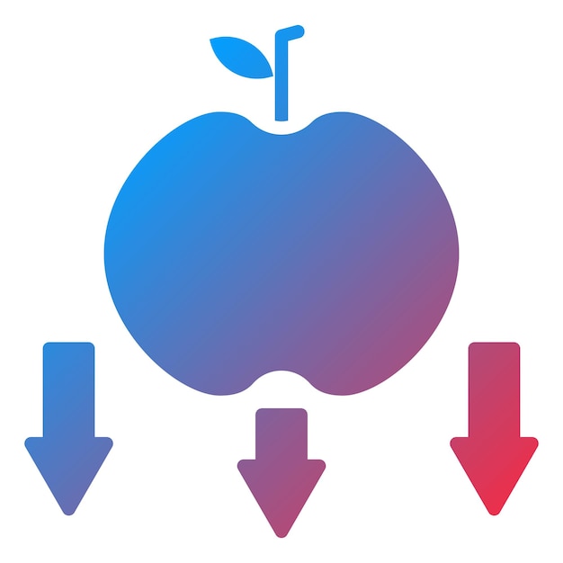 Diseño vectorial de estilo de icono de manzana que cae