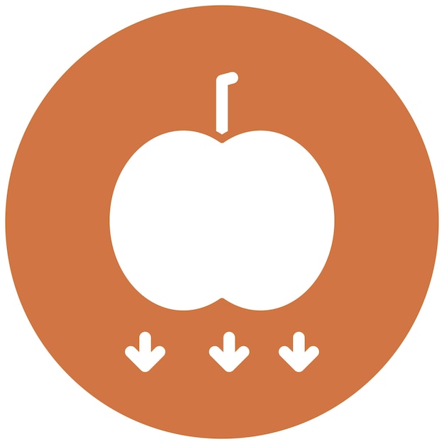 Diseño vectorial de estilo de icono de manzana que cae