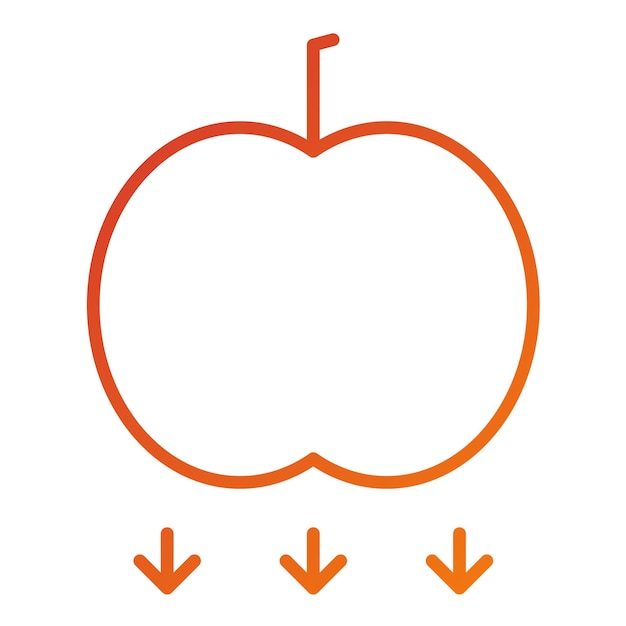 Diseño vectorial de estilo de icono de manzana que cae