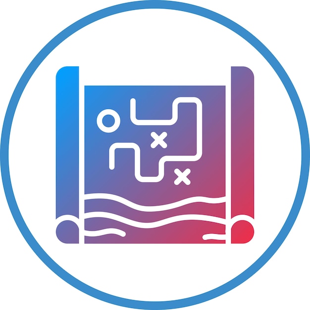 Diseño vectorial Estilo del icono del mapa del desierto