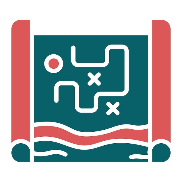 Diseño vectorial Estilo del icono del mapa del desierto