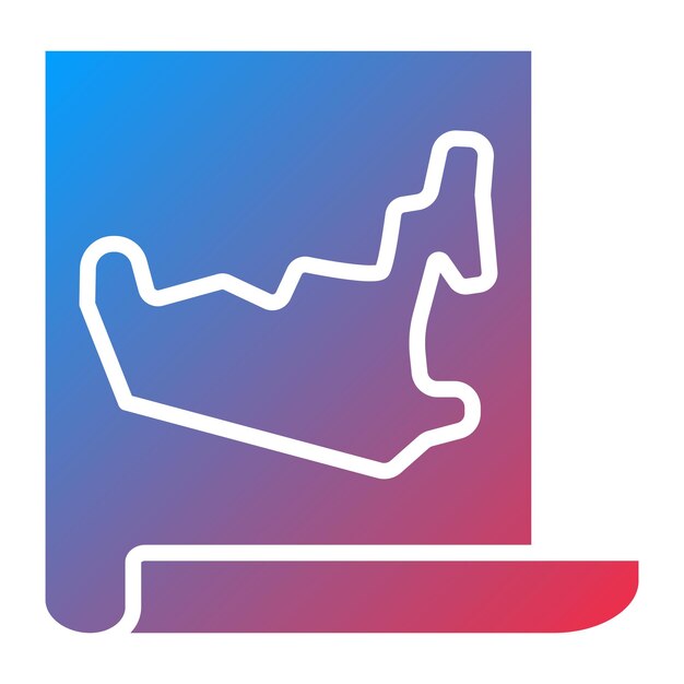 Diseño vectorial Estilo del icono del mapa de Dubai