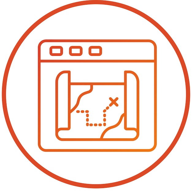 Diseño vectorial Estilo del icono del mapa del juego