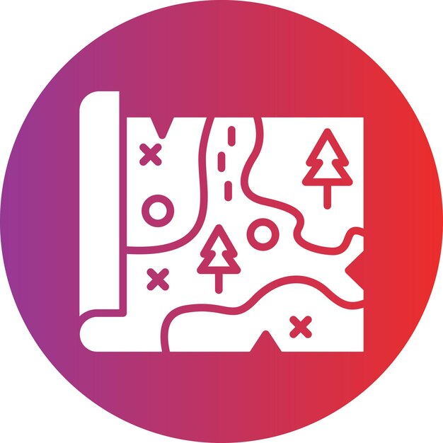 Diseño vectorial Estilo del icono del mapa del tesoro