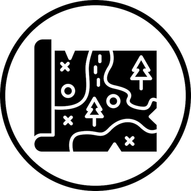 Diseño vectorial Estilo del icono del mapa del tesoro