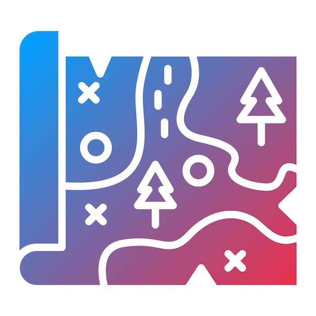 Diseño vectorial Estilo del icono del mapa del tesoro