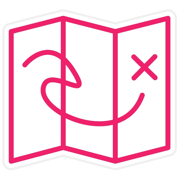 Diseño vectorial Estilo del icono del mapa del tesoro