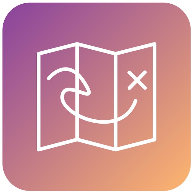 Diseño vectorial Estilo del icono del mapa del tesoro