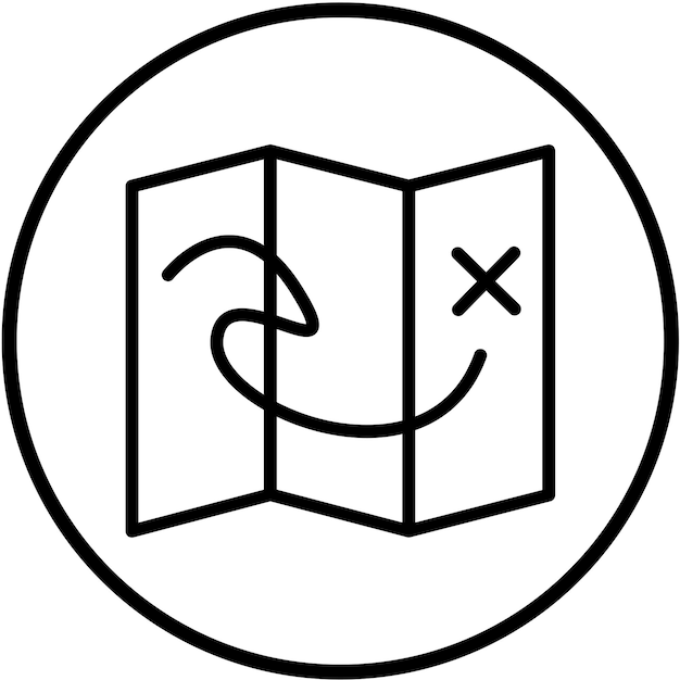 Diseño vectorial Estilo del icono del mapa del tesoro