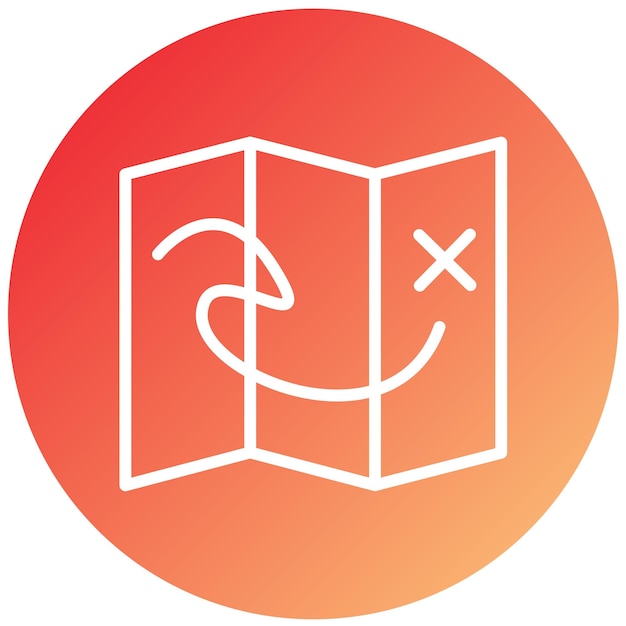 Diseño vectorial Estilo del icono del mapa del tesoro