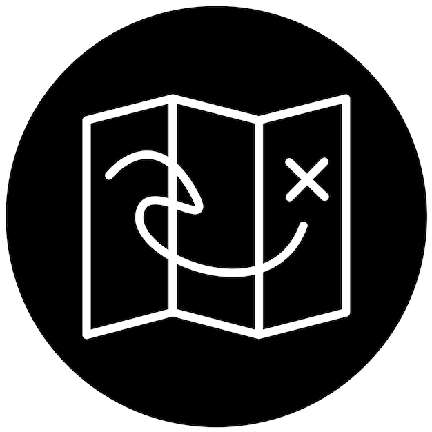 Diseño vectorial Estilo del icono del mapa del tesoro