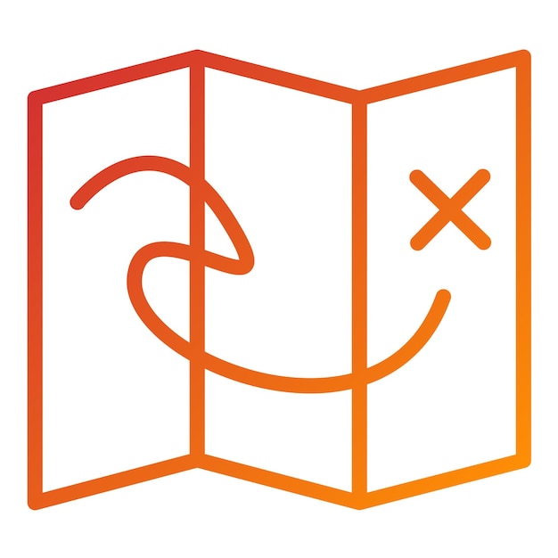 Diseño vectorial Estilo del icono del mapa del tesoro