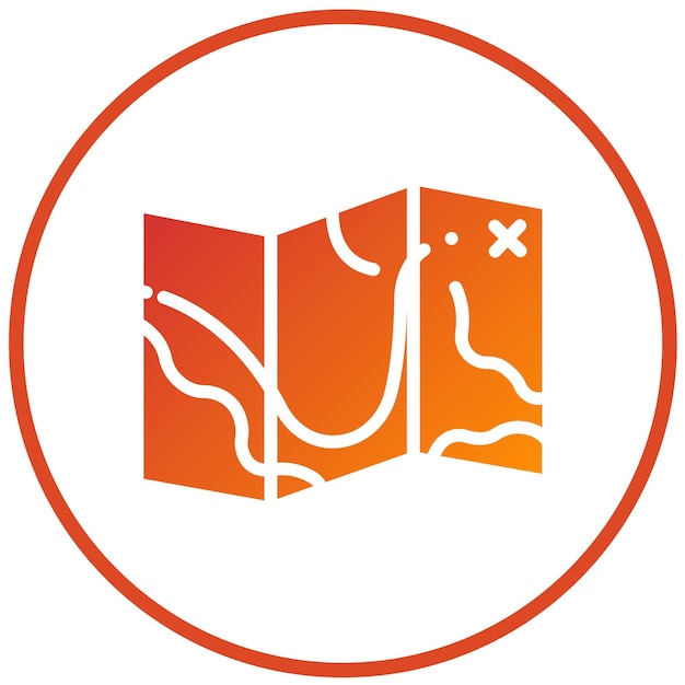 Diseño vectorial Estilo del icono del mapa del tesoro