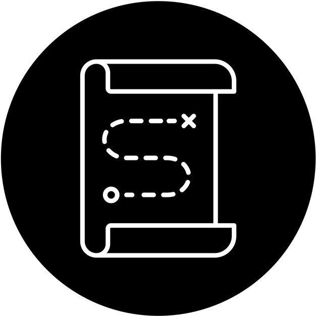 Diseño vectorial Estilo del icono del mapa del tesoro