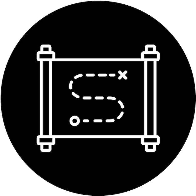 Diseño vectorial Estilo del icono del mapa del tesoro