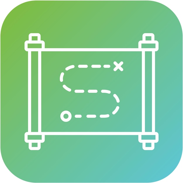 Diseño vectorial Estilo del icono del mapa del tesoro