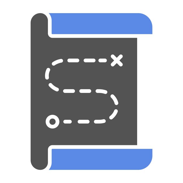 Diseño vectorial Estilo del icono del mapa del tesoro
