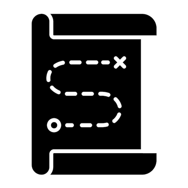 Diseño vectorial Estilo del icono del mapa del tesoro