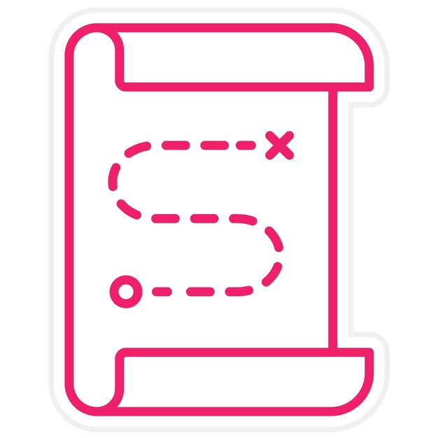 Diseño vectorial Estilo del icono del mapa del tesoro