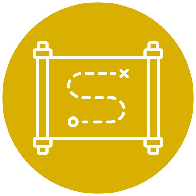Diseño vectorial Estilo del icono del mapa del tesoro