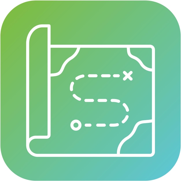 Diseño vectorial Estilo del icono del mapa del tesoro