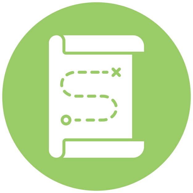 Diseño vectorial Estilo del icono del mapa del tesoro