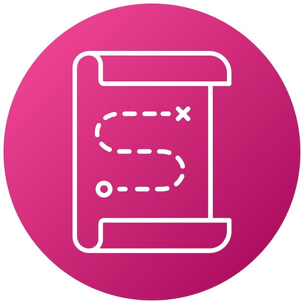 Diseño vectorial Estilo del icono del mapa del tesoro
