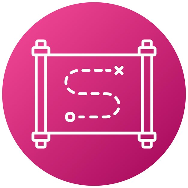 Diseño vectorial Estilo del icono del mapa del tesoro