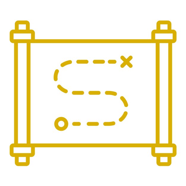 Diseño vectorial Estilo del icono del mapa del tesoro