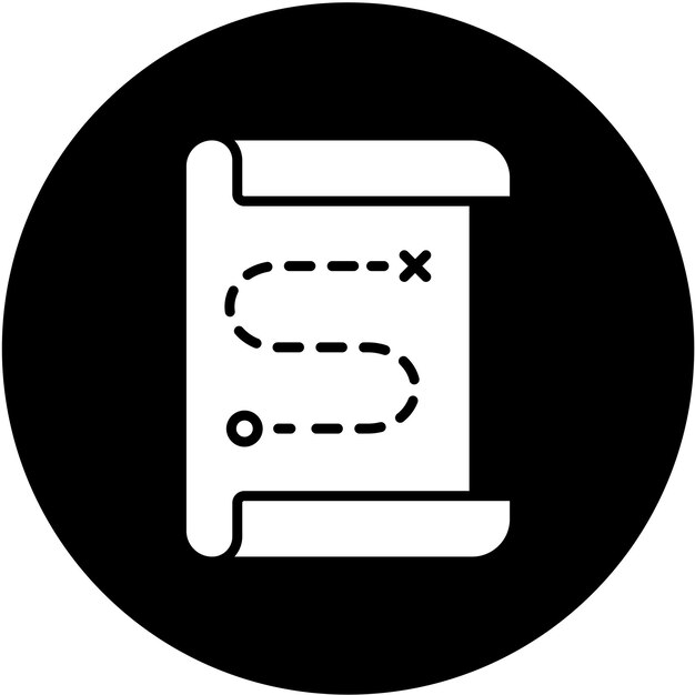 Diseño vectorial Estilo del icono del mapa del tesoro