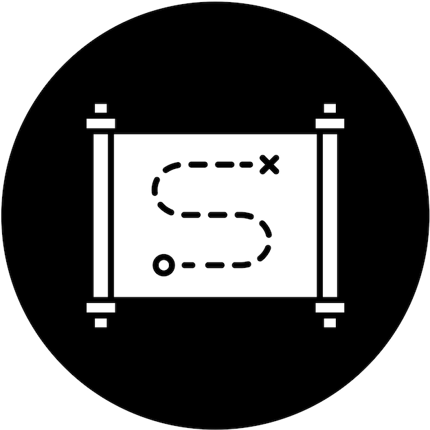 Diseño vectorial Estilo del icono del mapa del tesoro